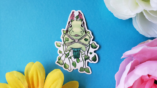 Hippopothosmas Sticker (hippo + pothos)
