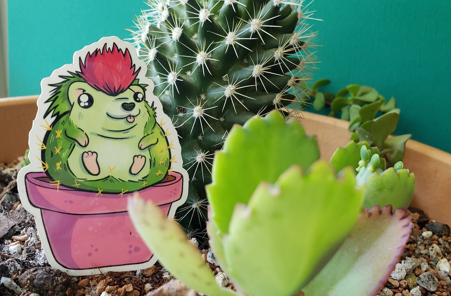 Cacthog Sticker (cactus + hedgehog)