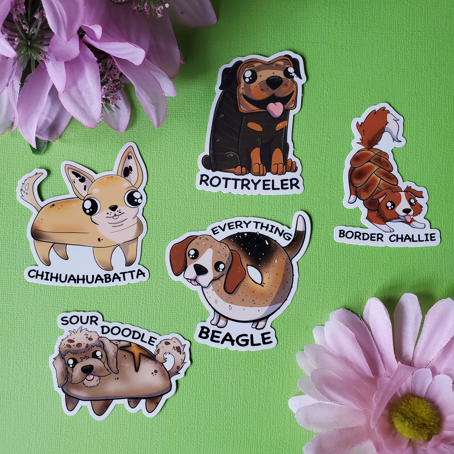 Everything Beagle Sticker (everything bagel + beagle)