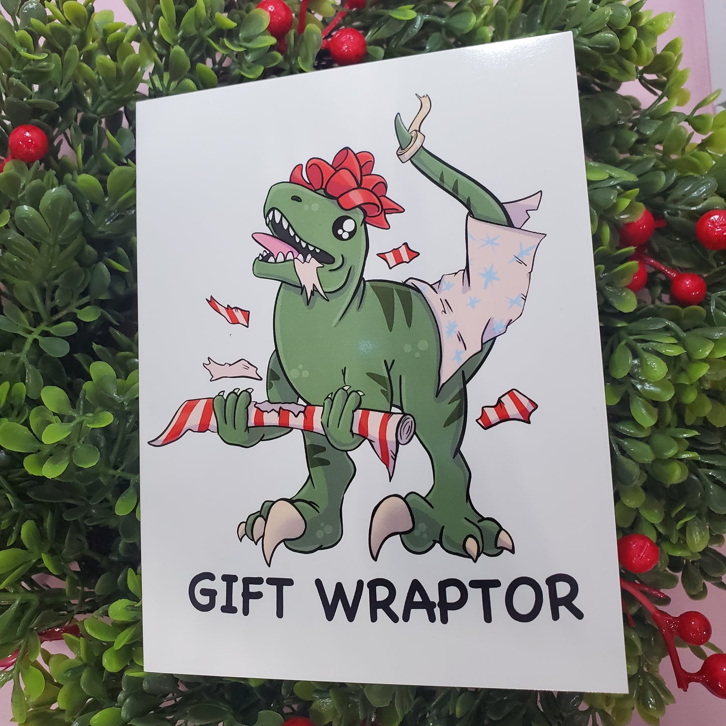 Holidino Holiday Card & Sticker Bundle