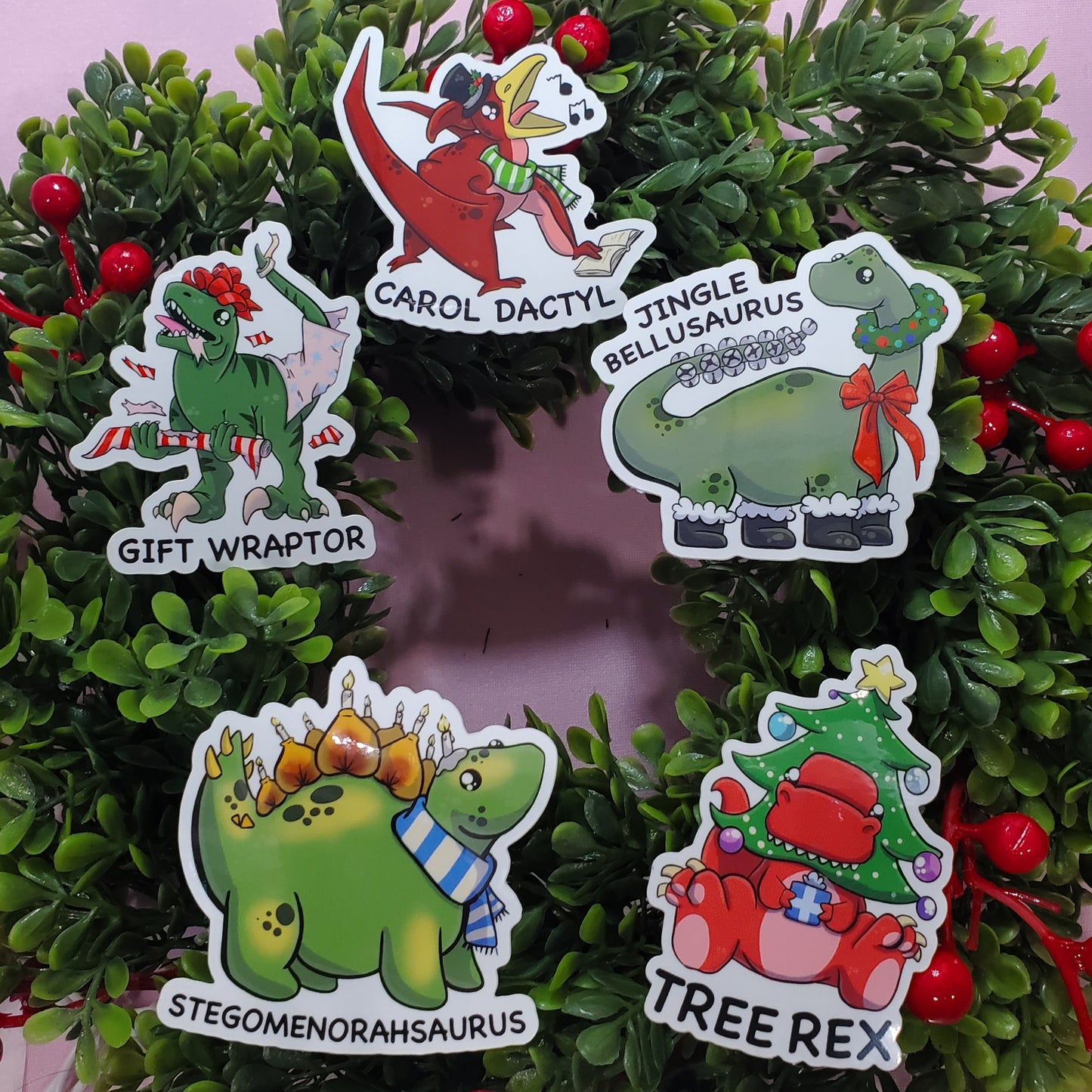 Holidino Holiday Card & Sticker Bundle