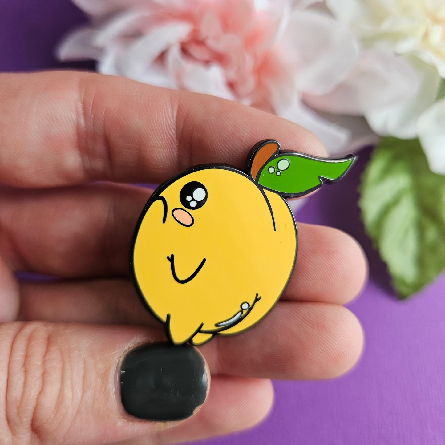 Pensive Peach Pin