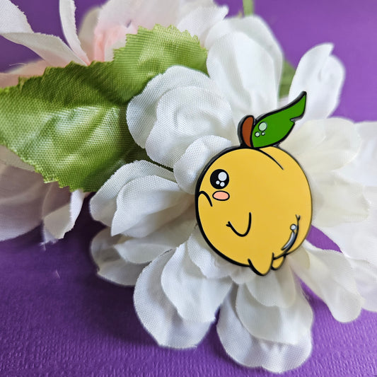 Pensive Peach Pin