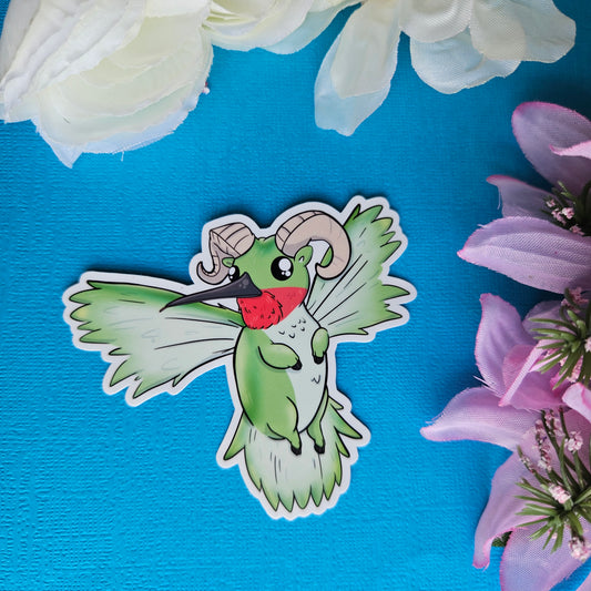 Aries: Rammingbird Sticker (hummingbird + ram) Zodiac Mashable