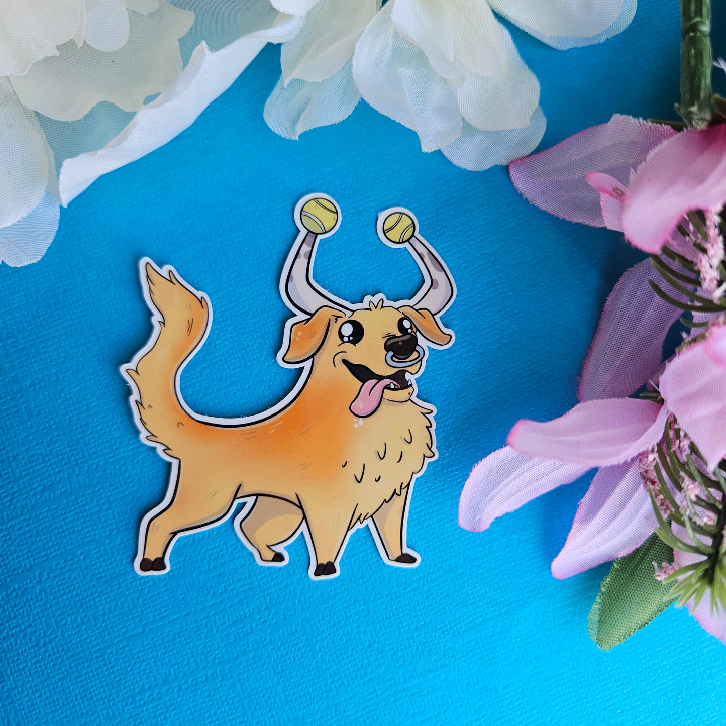 Taurus: Bullden Retriever Sticker (bull + golden retriever) Zodiac Mashable