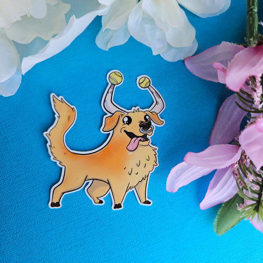 Taurus: Bullden Retriever Sticker (bull + golden retriever) Zodiac Mashable