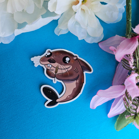 Virgo: Bark Sticker (beaver + shark) Zodiac Mashable