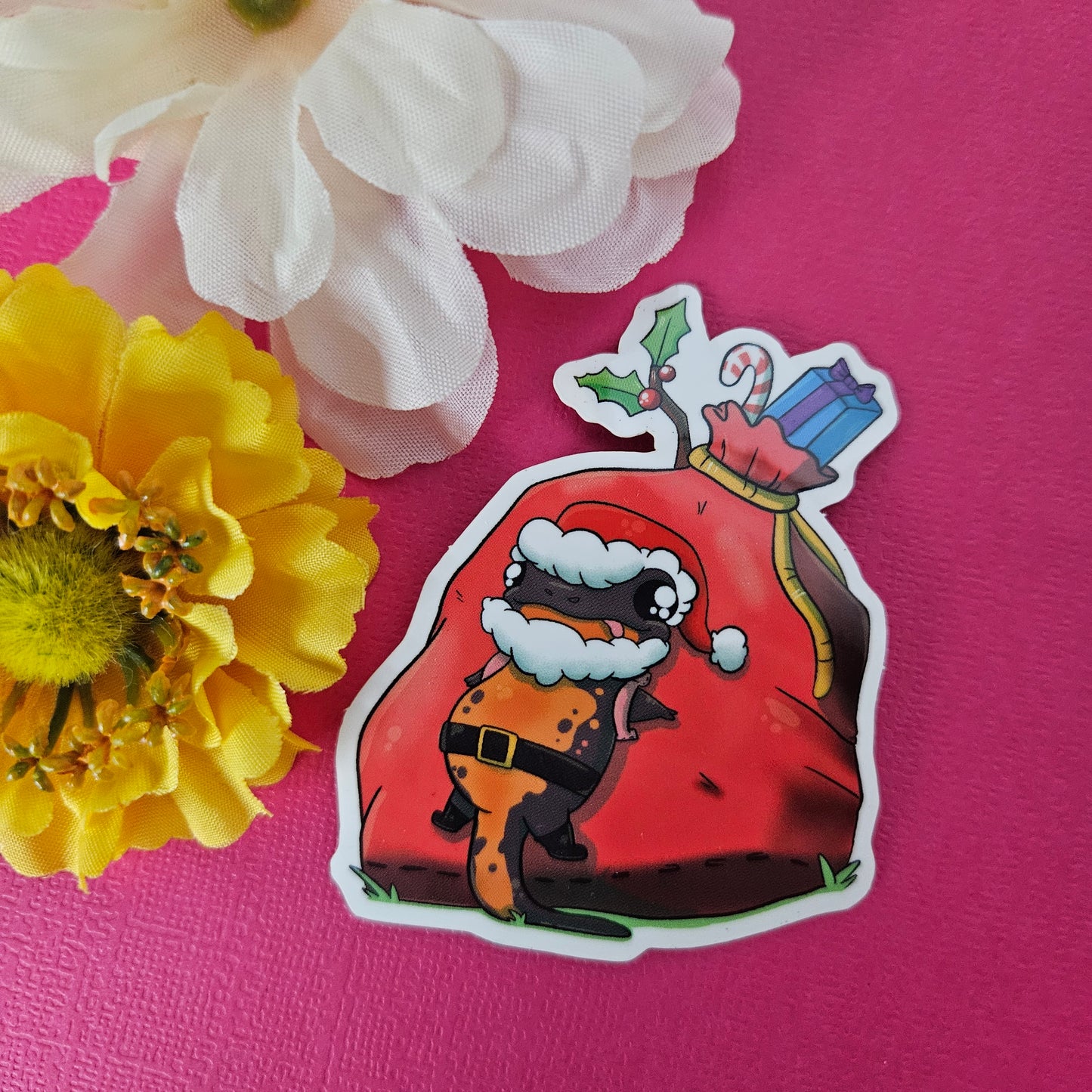 Santa Newt Sticker