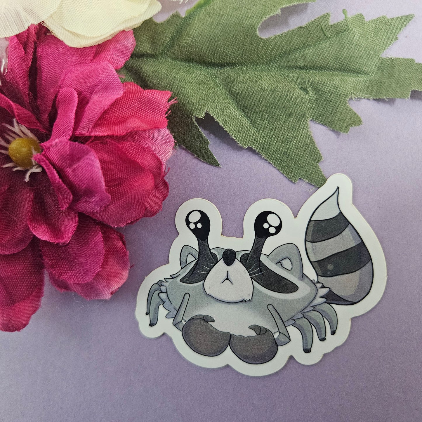 Crabracoon Sticker (crab + racoon)