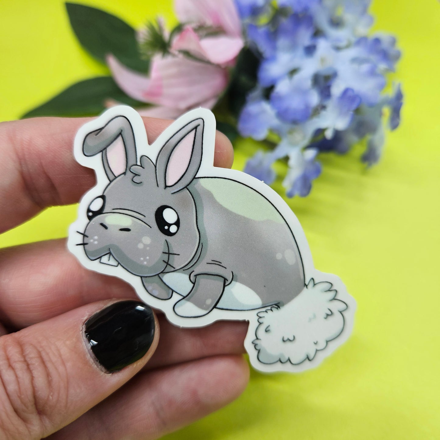 Manbun Sticker (manatee + bunny)