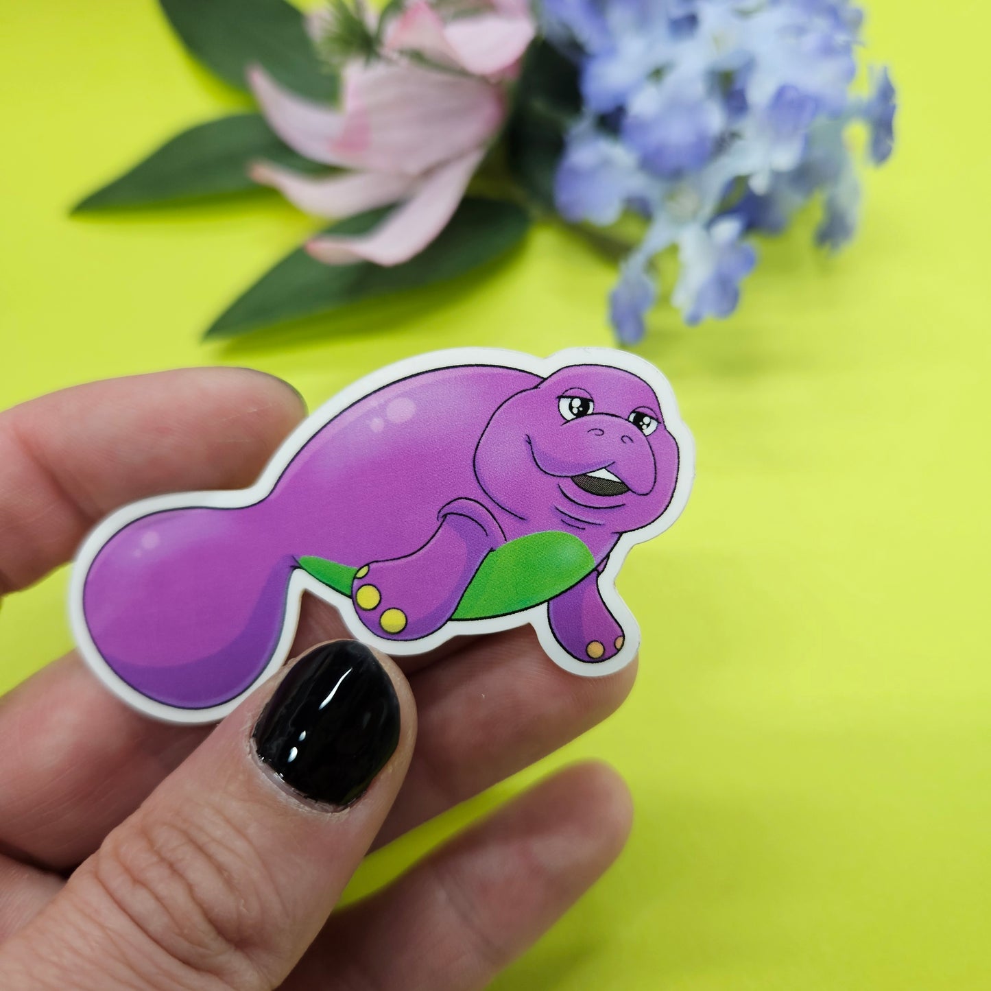Barnatee Sticker (manatee + barney)