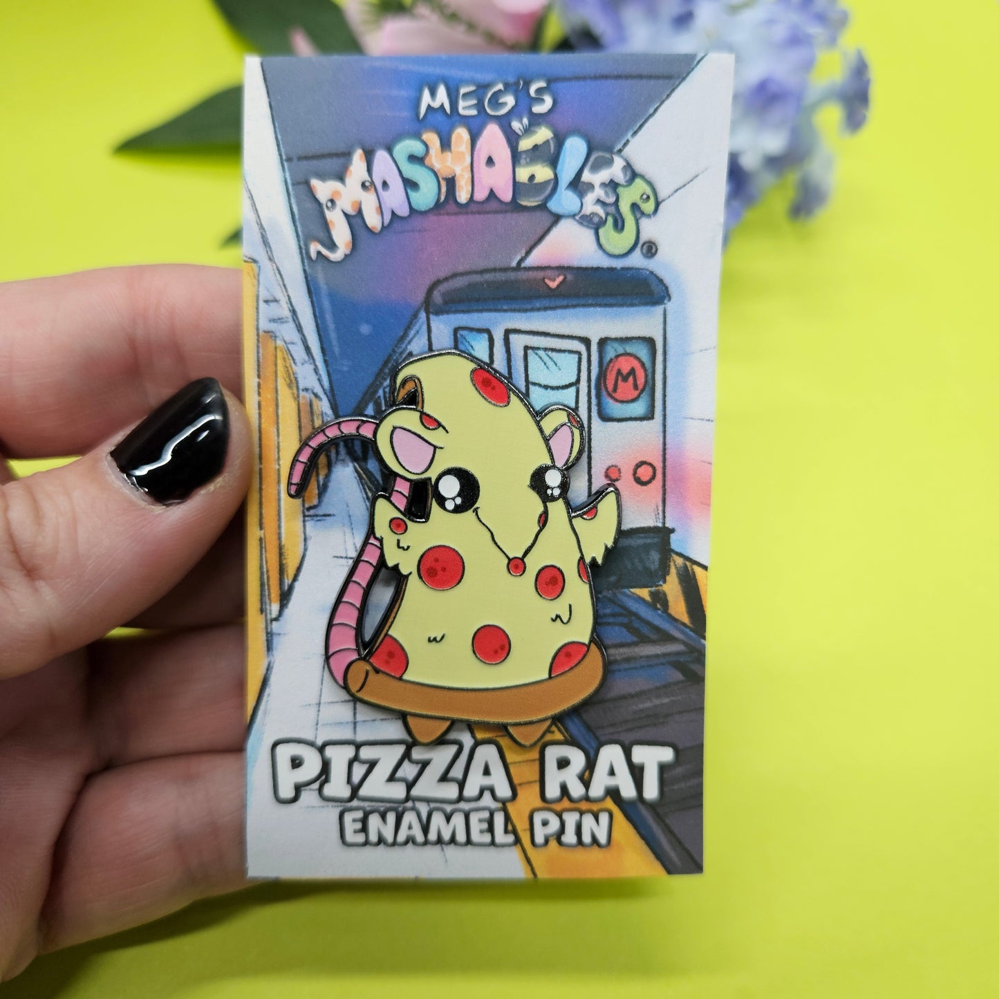 Pizza Pin (pizza + rat)