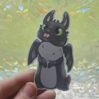 Floofless Sticker (rabbit + toothless 'how to train your dragon')