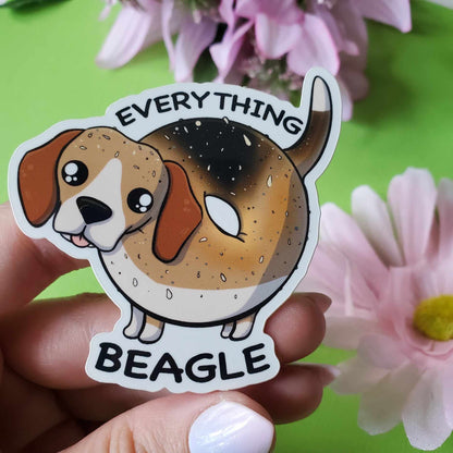 Everything Beagle Sticker (everything bagel + beagle)