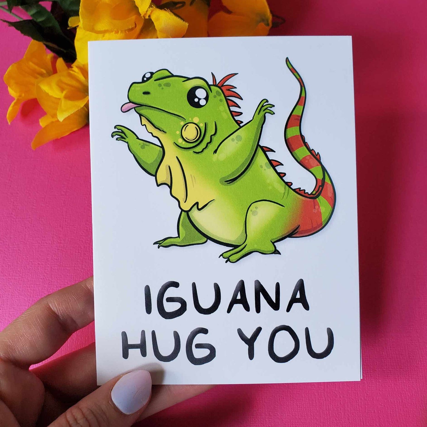 "Iguana Hug You" Greeting Card