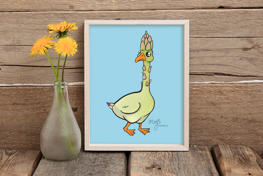 Asparagoose (asparagus + goose) 5x7 Print