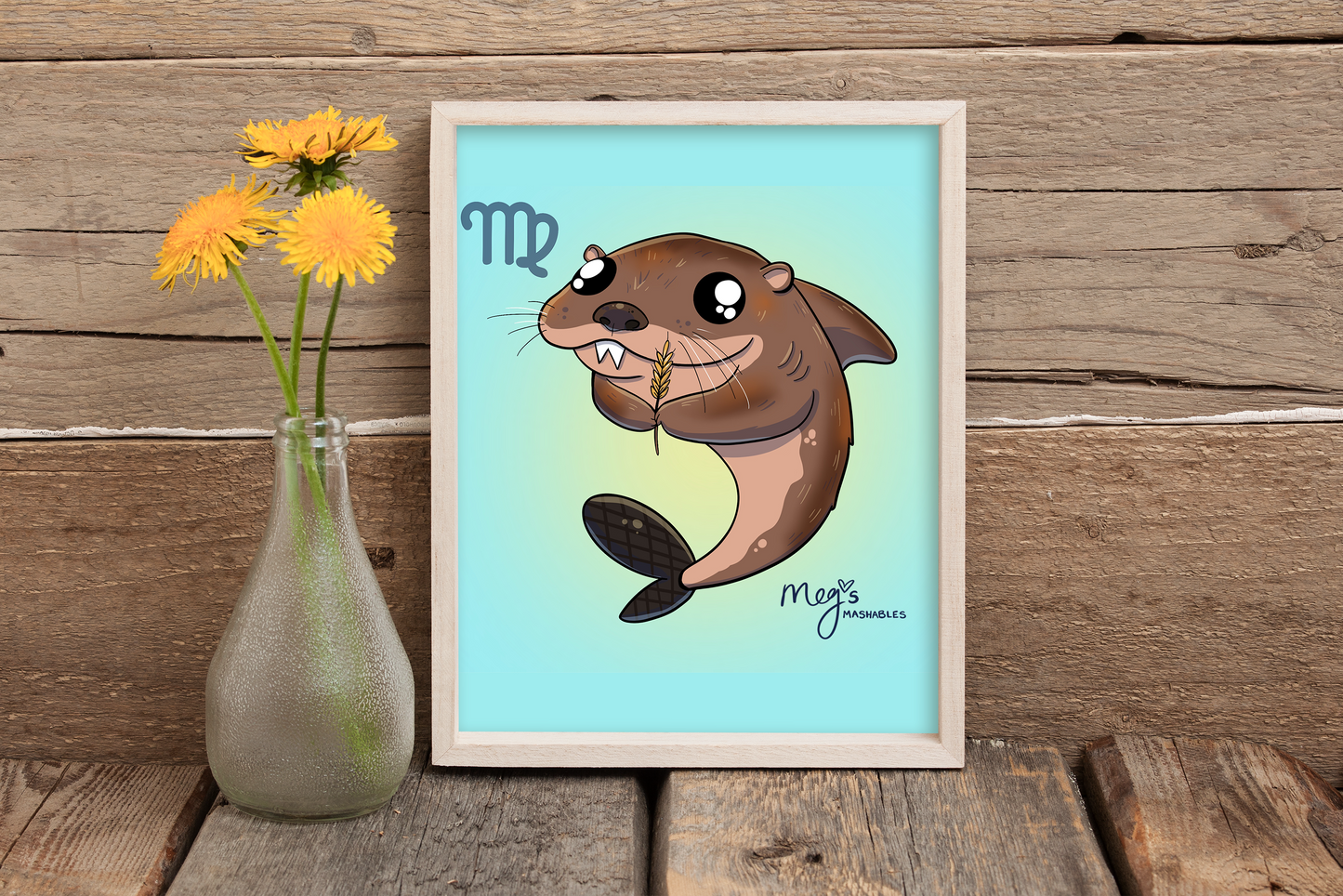 Virgo: Bark (beaver + shark) 5x7 Print