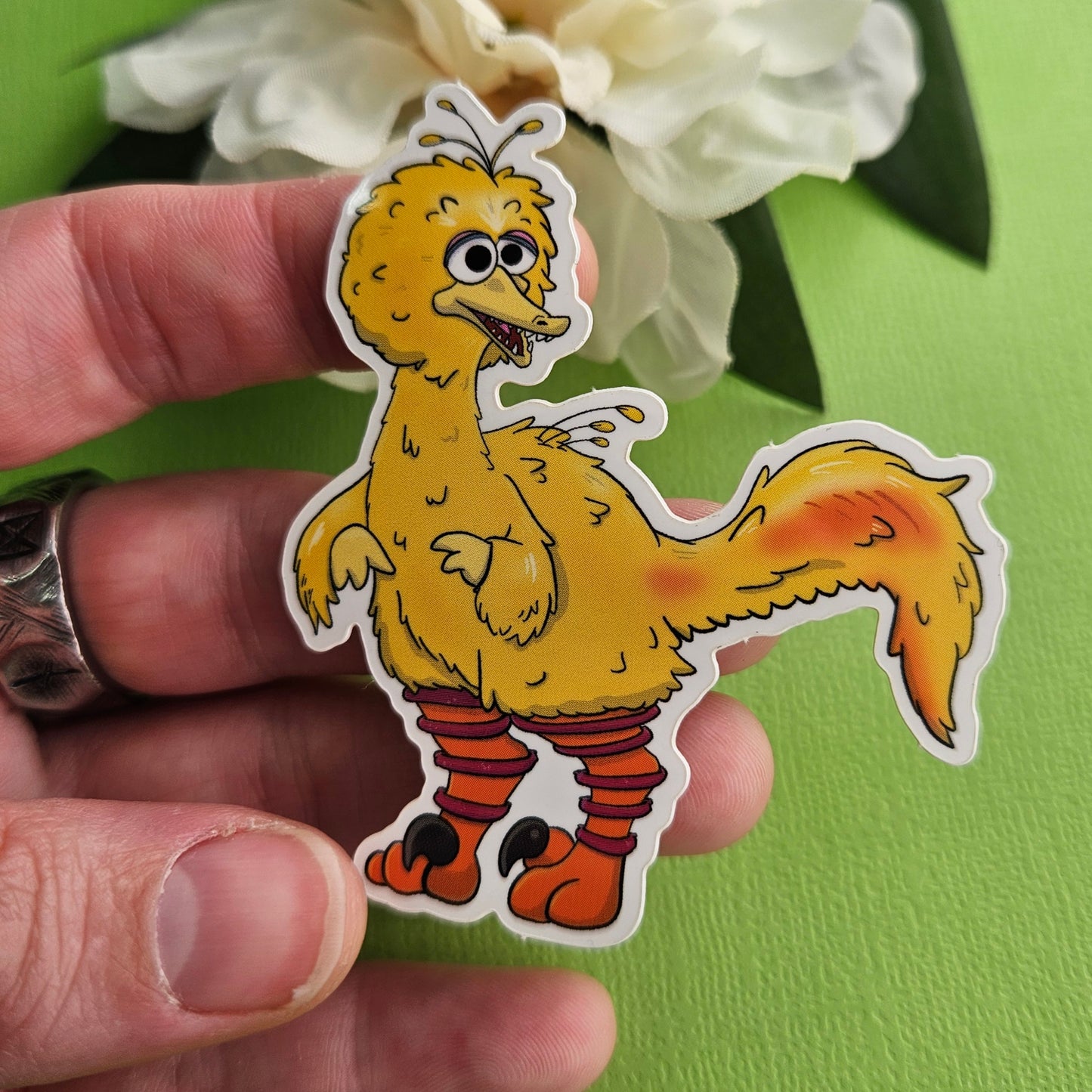 Big Raptor Sticker (velociraptor + big bird)