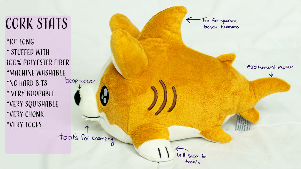 Cork Plush: Corgi + Shark