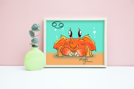 Cancer: Crabaphent (crab + elephant) 5x7 Print