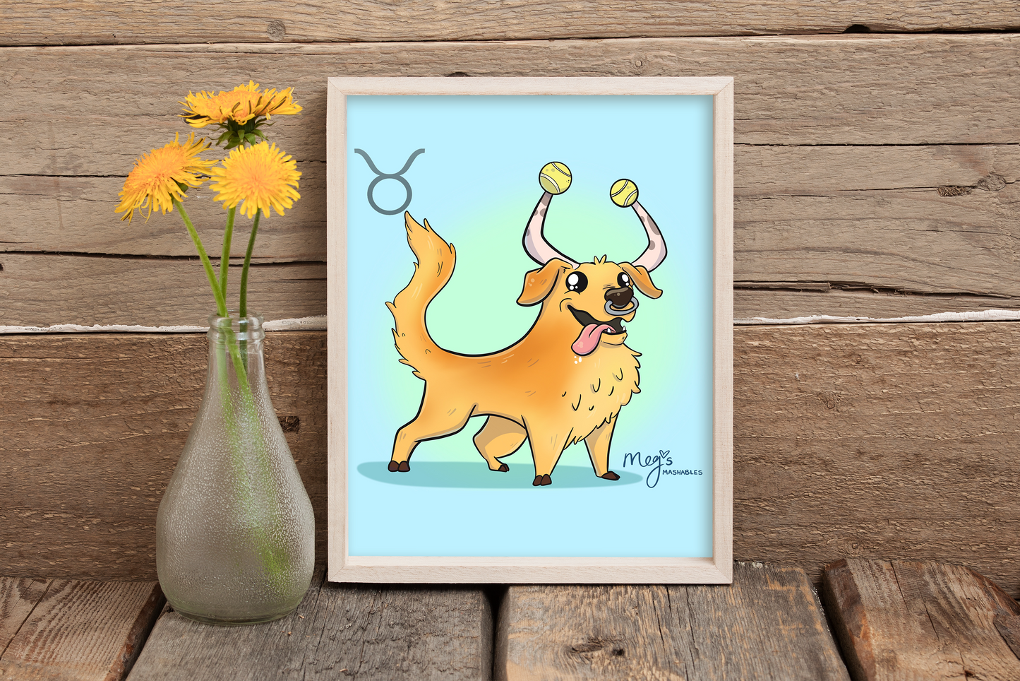 Taurus: Bullden Retriever (bull + golden retriever) 5x7 Print