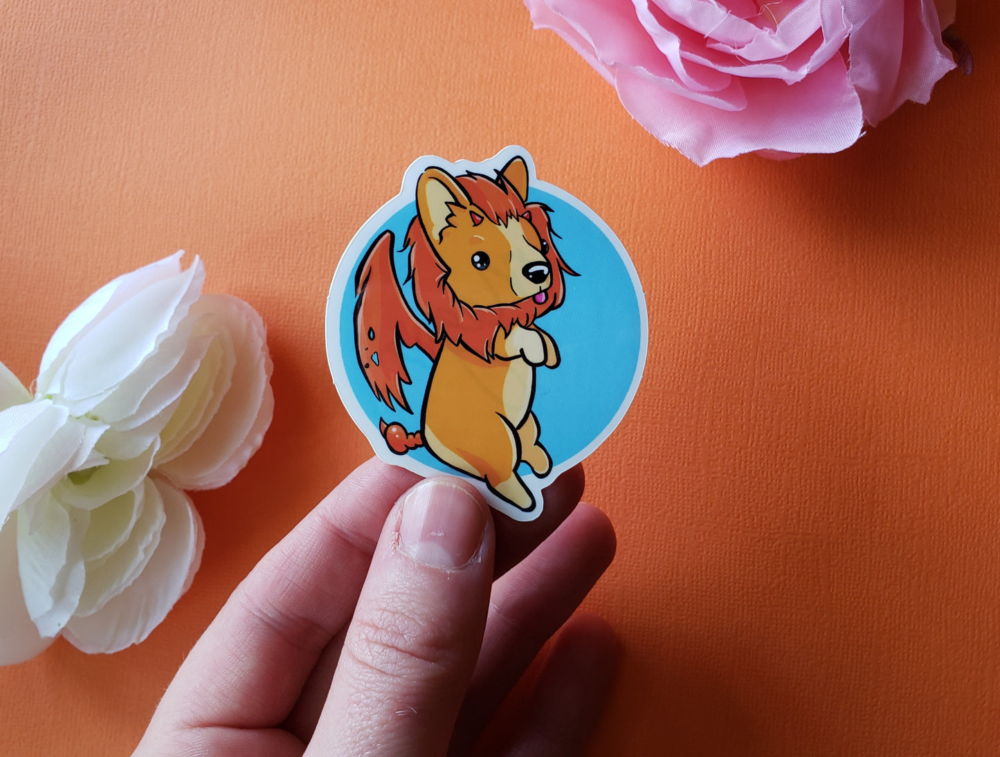 Manticorgi Sticker (manticore + corgi)