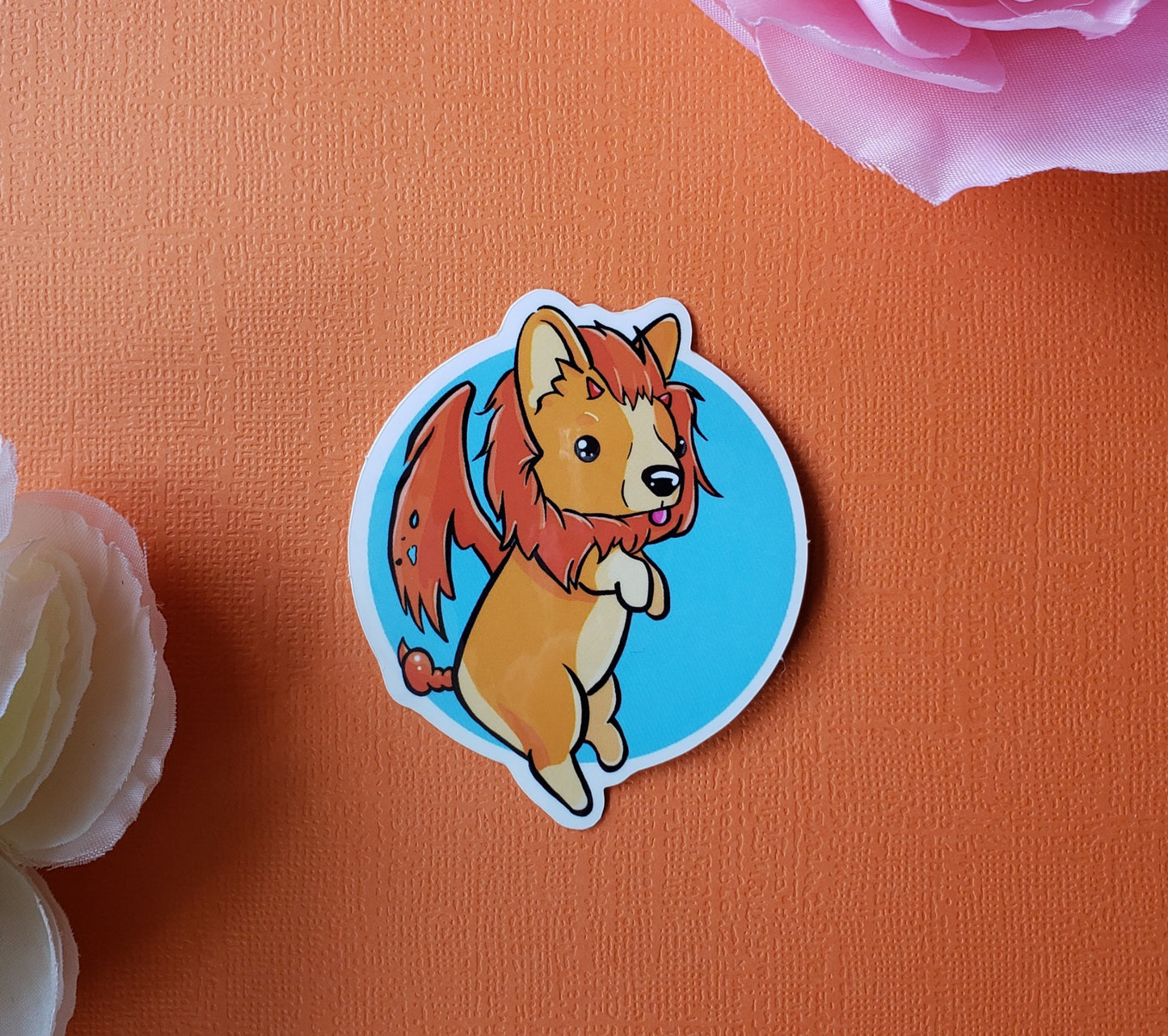 Manticorgi Sticker (manticore + corgi)