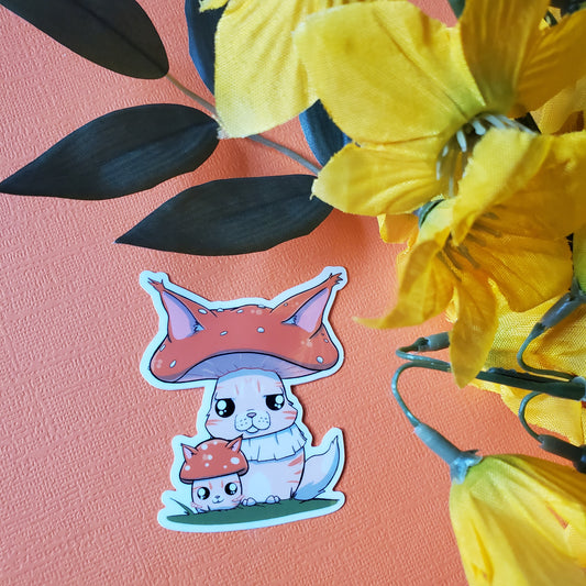 Meowshroom Sticker (cat + mushroom)