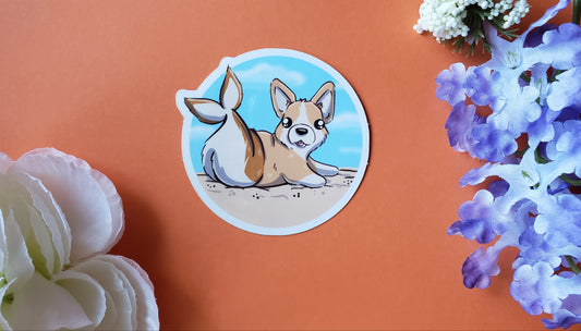 Mergi Sticker (mermaid + corgi