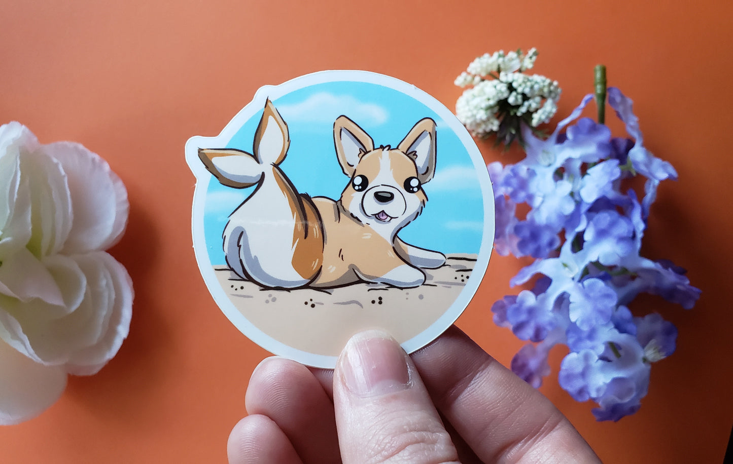 Mergi Sticker (mermaid + corgi