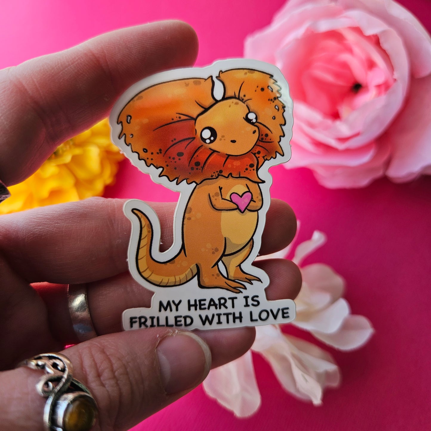 My Heart is Frilled with Love Sticker