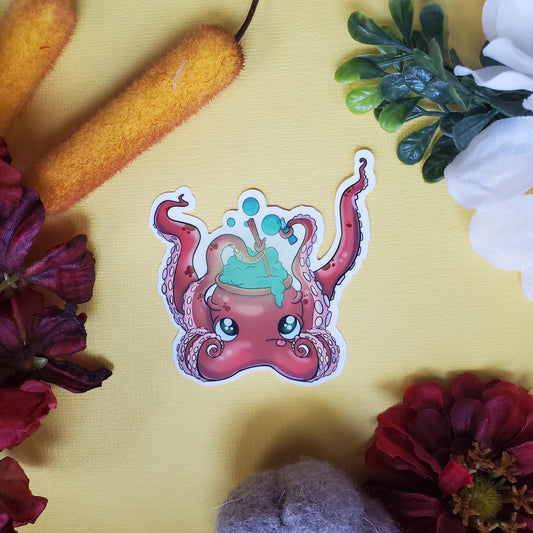 Octoldron Sticker (octopus + cauldron)