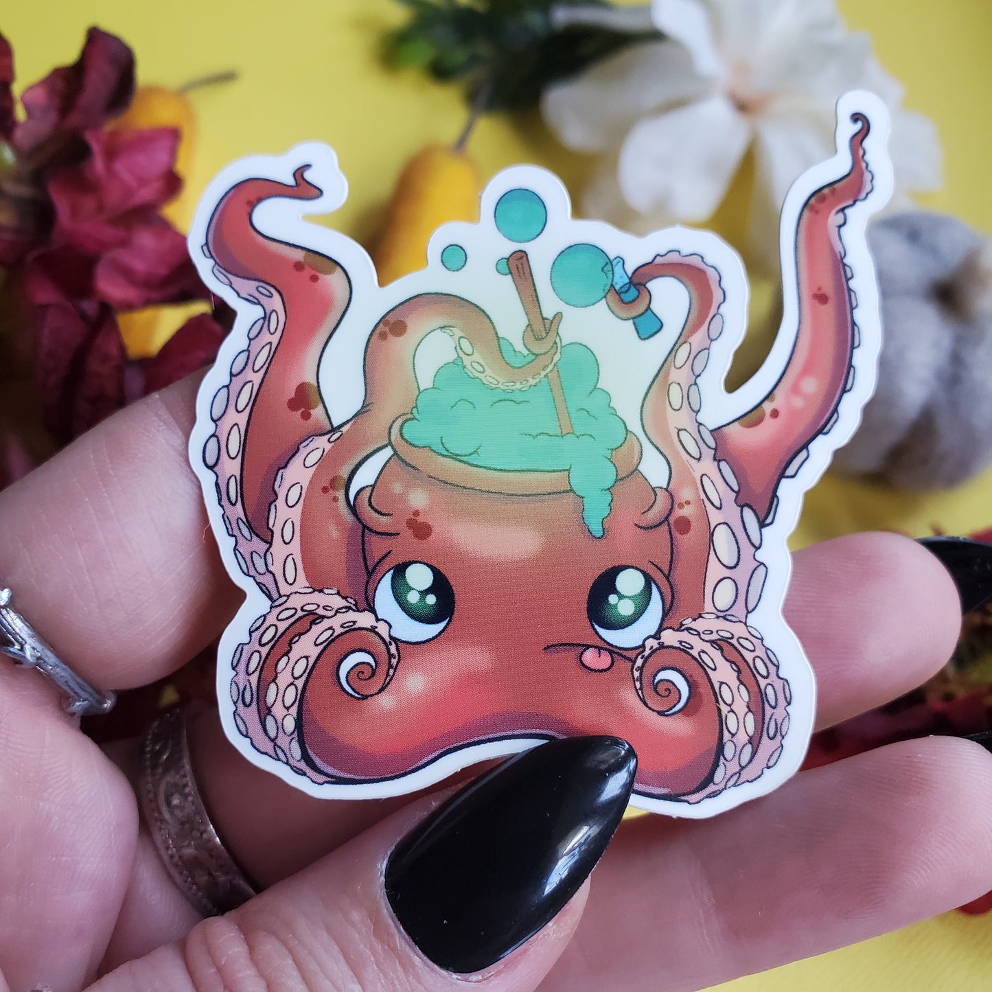 Octoldron Sticker (octopus + cauldron)