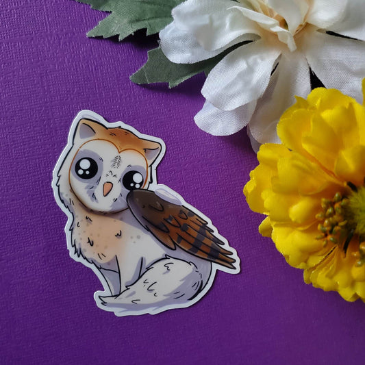 Owl Fox Sticker (barn owl + arctic fox)