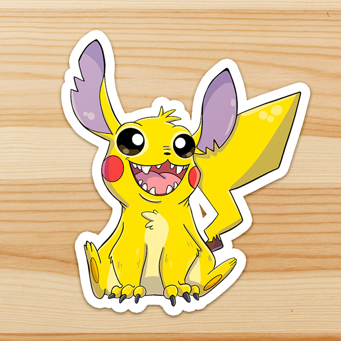 Pitch Sticker (stitch + pikachu)