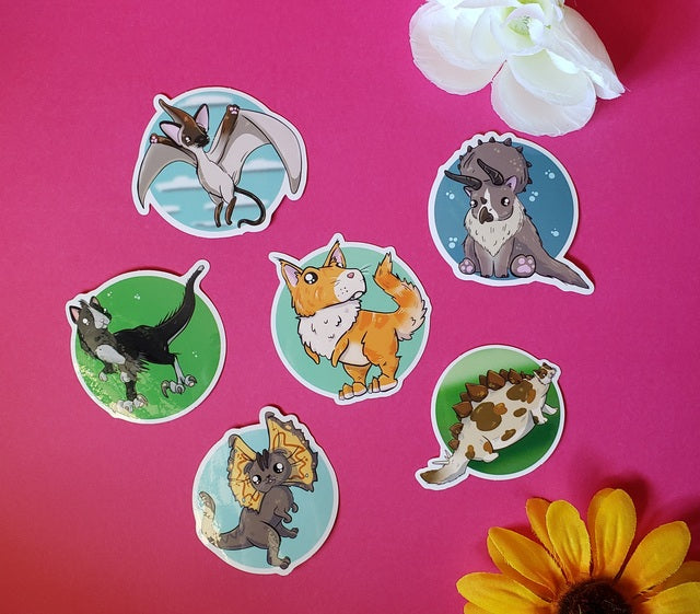 Velocicatpurr Sticker (cat + velociraptor)