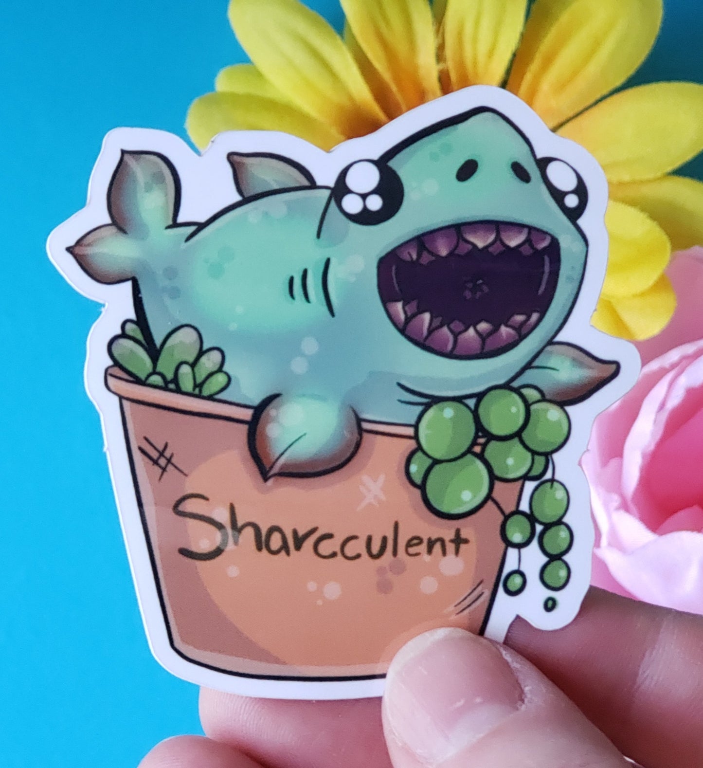 Sharcculent Sticker (shark + succulent)