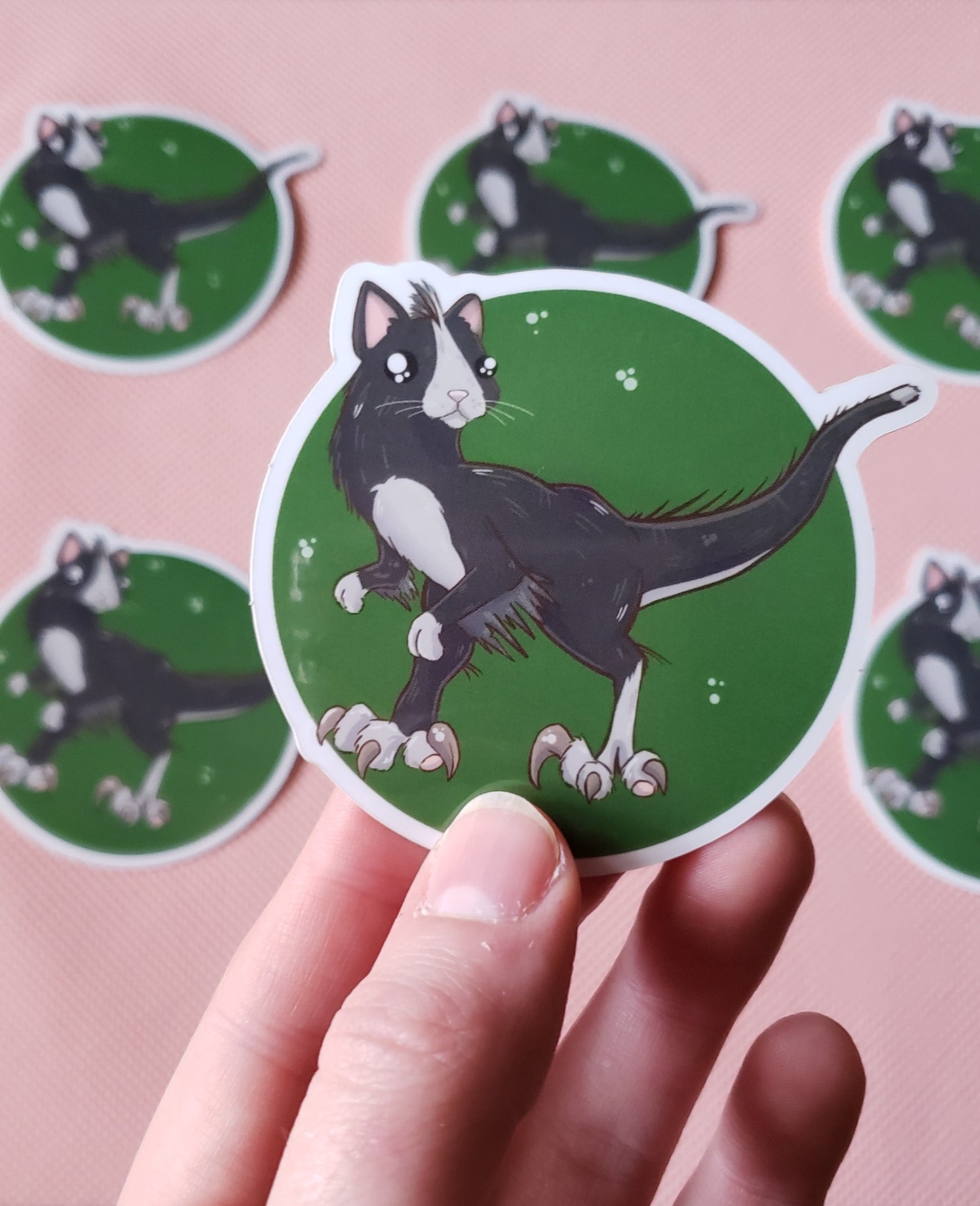 Velocicatpurr Sticker (cat + velociraptor)