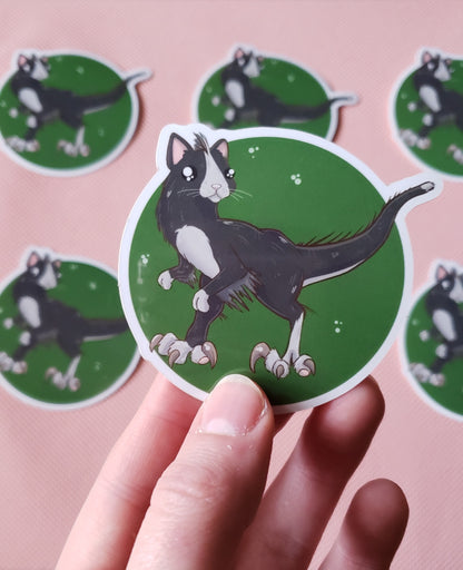 Velocicatpurr Sticker (cat + velociraptor)