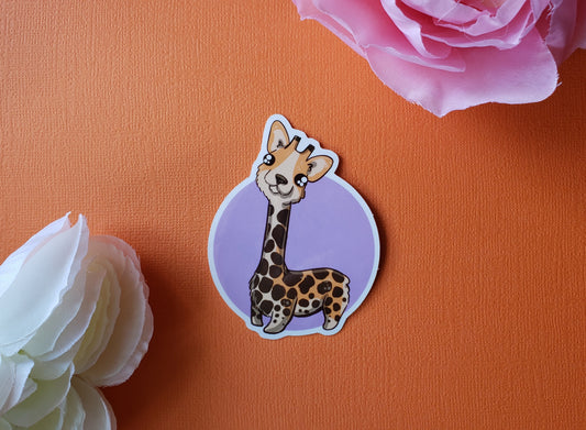 Girogi Sticker (giraffe + corgi)