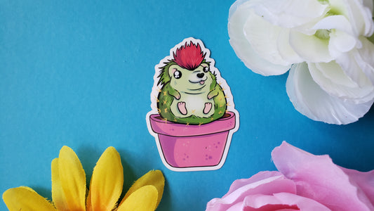 Cacthog Sticker (cactus + hedgehog)