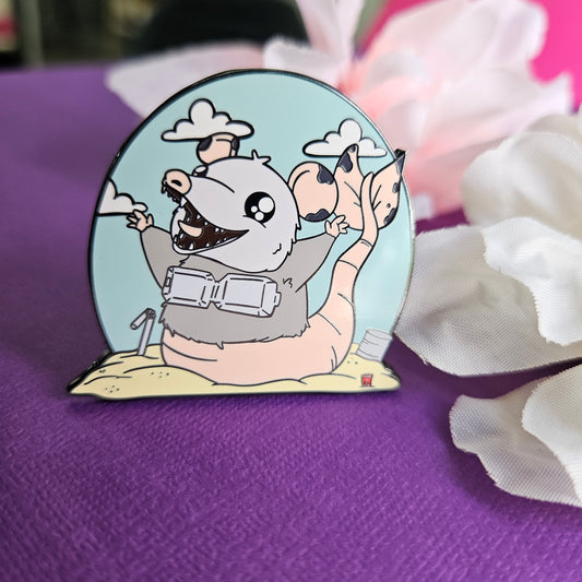 O'Trashmaid Pin (opossum + mermaid)