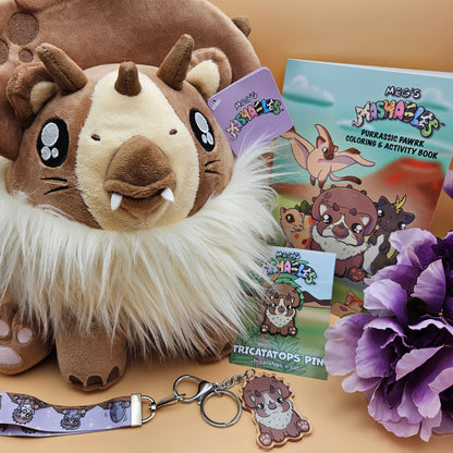 Tricatatops Bundle: Plushie, Pin, Keychain & Coloring Book