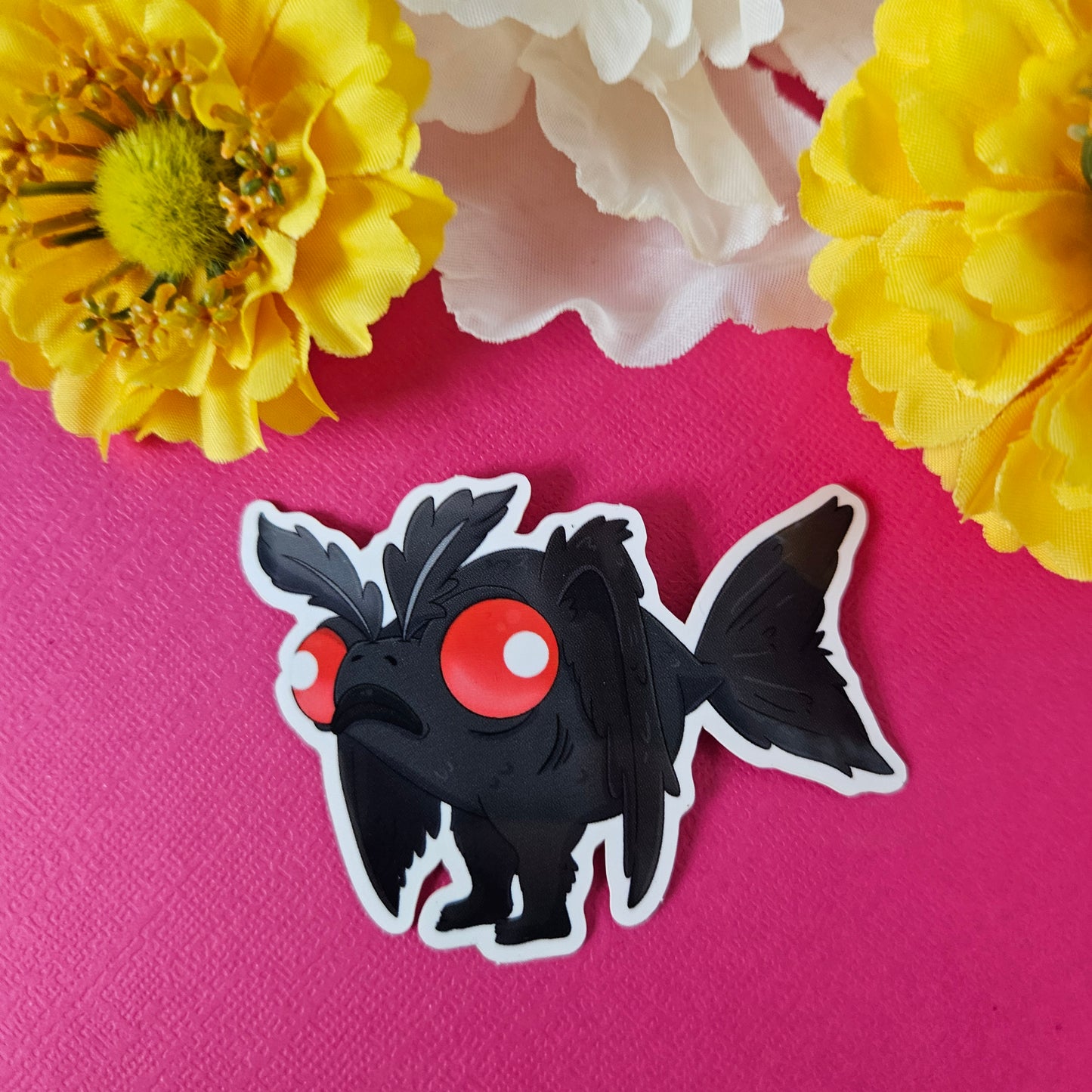 Gothman Sticker (goldfish + mothman)