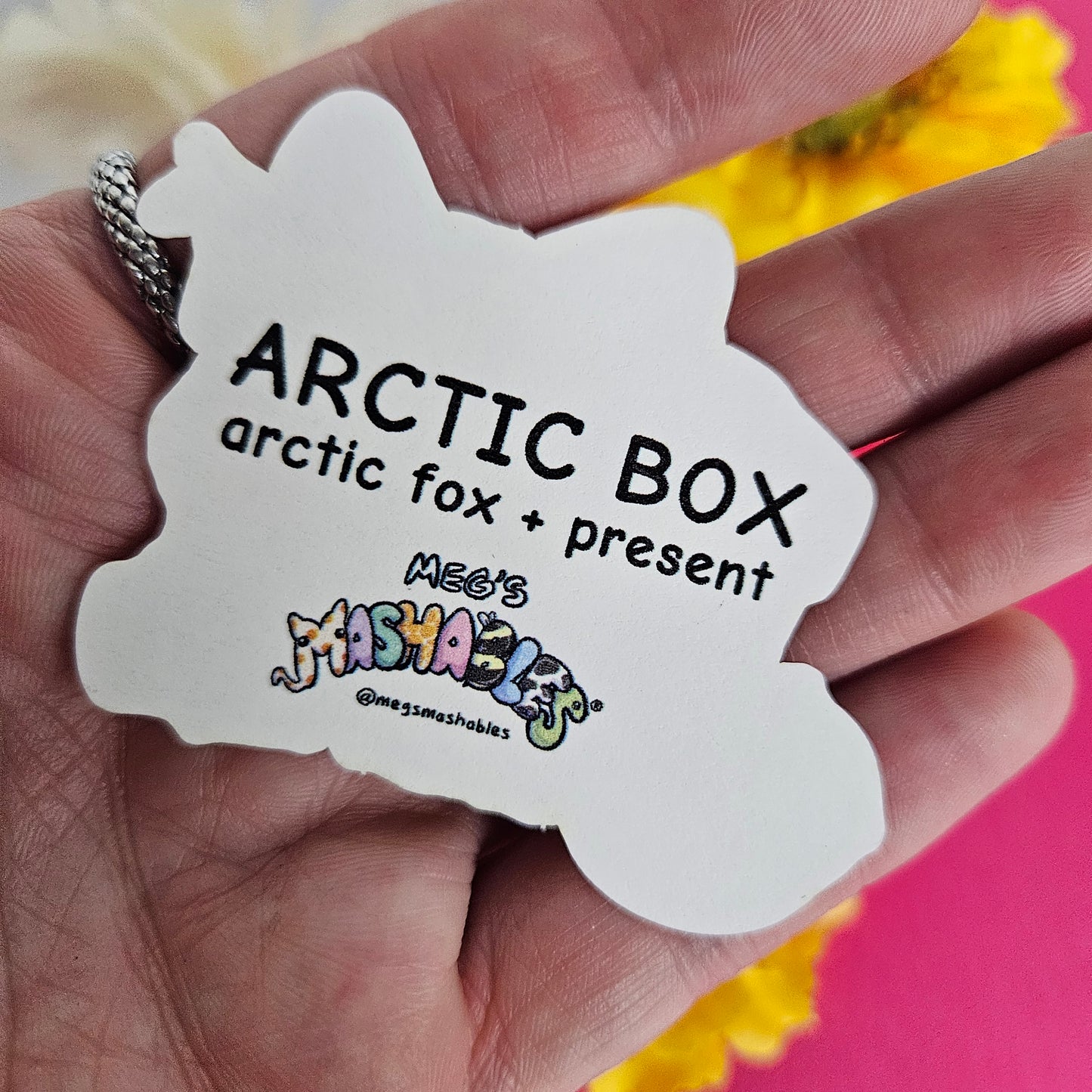 Arctic Box Sticker (arctic fox + present)