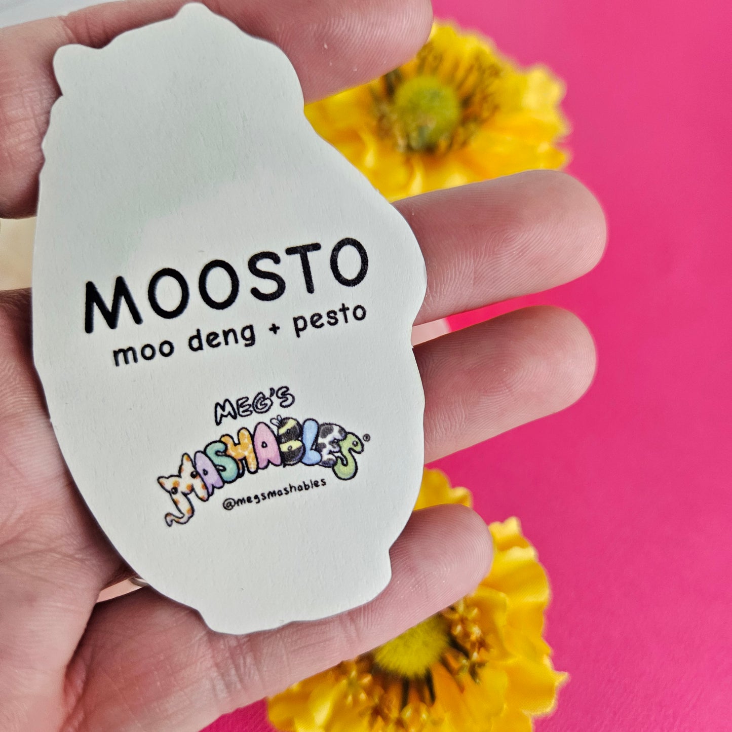 Moosto Sticker (moo deng + pesto the penguin)