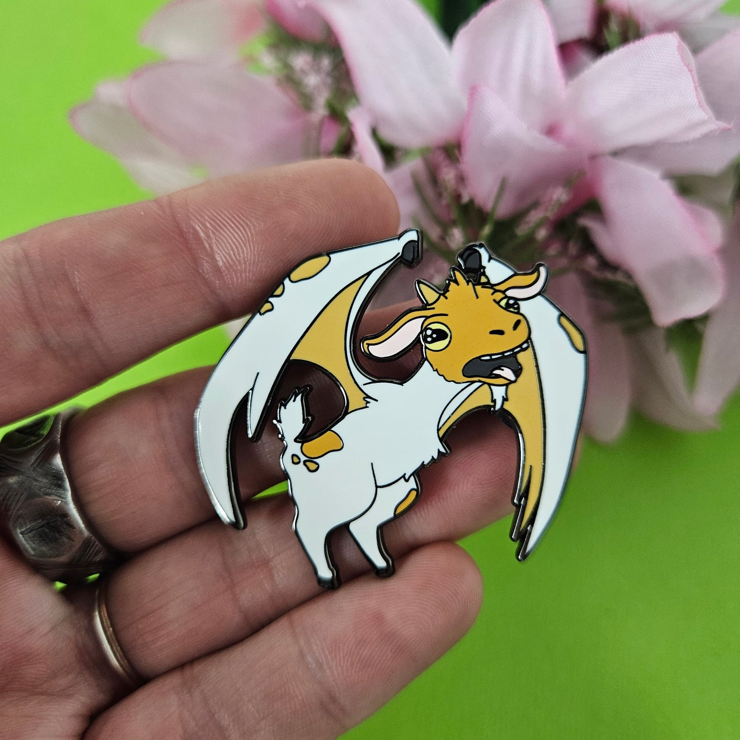 Goatvyrn Pin (goat + wyvern)