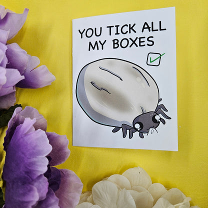 "You Tick All My Boxes" Love Bug Greeting Card