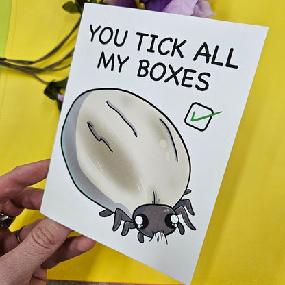 "You Tick All My Boxes" Love Bug Greeting Card