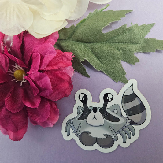 Crabracoon Sticker (crab + racoon)